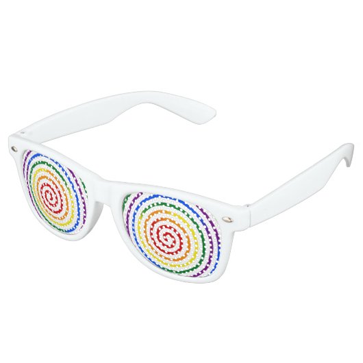 Lunettes De Fête Retro Hypnotiseur arc-en-ciel Pride (Angulaire)
