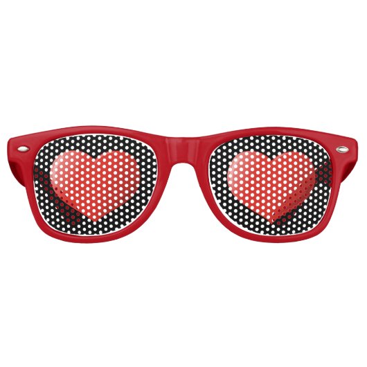 Lunettes De Fête Retro Icône Coeur 3D (Devant)