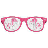 Lunettes De Fête Retro Illustration de Flamants roses roses mignons (Devant)