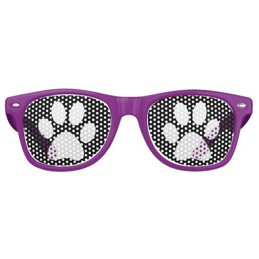 Lunettes De Fête Retro Imprimantes de pattes de chien (Devant)