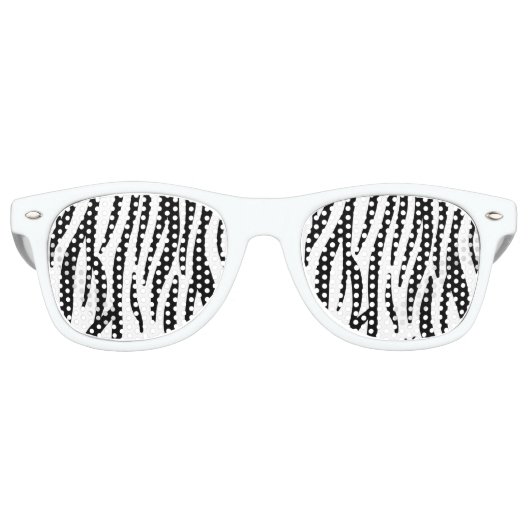Lunettes De Fête Retro imprimé zèbre noir blanc (Devant)