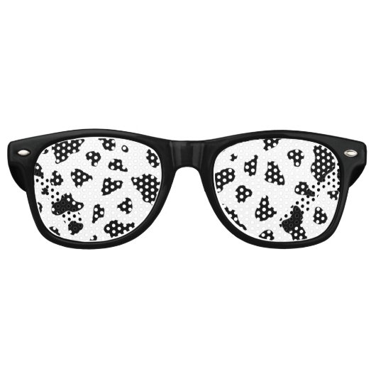 Lunettes De Fête Retro Imprimer Motif de vache (Devant)