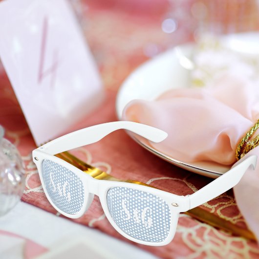 Lunettes De Fête Retro Initiales de mariage de fantaisie de style script 
