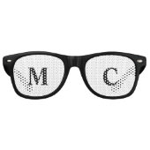 Lunettes De Fête Retro Initiales du mariage (Devant)