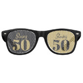 Lunettes De Fête Retro Jalon en Or de Minuit (Devant)