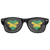 Lunettes De Fête Retro Jamaïcain Jamaïcain Drapeau Coeur (Devant)