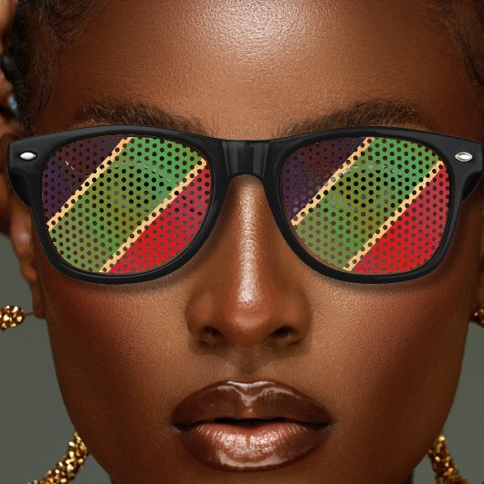 Lunettes De Fête Retro Jamaïque Rasta Couleurs Caraïbes vacances