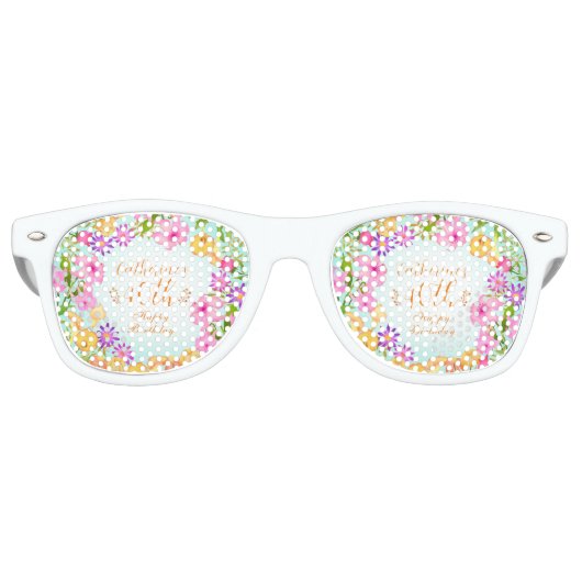 Lunettes De Fête Retro Jardin Floral (Devant)