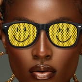 Lunettes De Fête Retro Jaune et Noir amusant joyeux sourire visage sourir