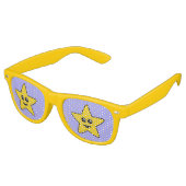 Lunettes De Fête Retro Jaune Joyeux Star Party Shades (Angulaire)