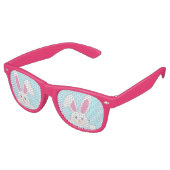 Lunettes De Fête Retro Joli lapin de Pâques rose (Angulaire)