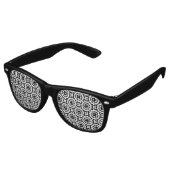 Lunettes De Fête Retro Joli motif de cercles en zigzag noir et blanc (Angulaire)