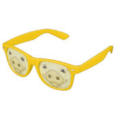 Lunettes De Fête Retro Joli visage de porc jaune (Angulaire)