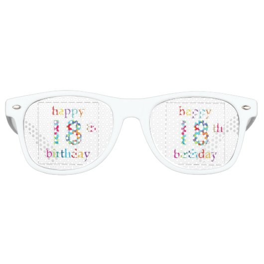 Lunettes De Fête Retro Joyeux 18ème anniversaire (Devant)
