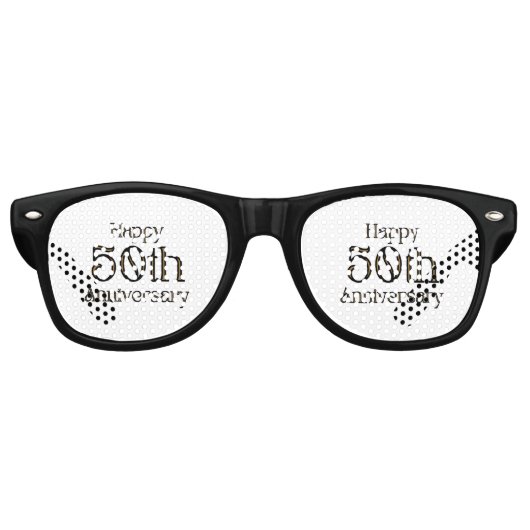 Lunettes De Fête Retro Joyeux 50e Anniversaire de Mariage (Devant)