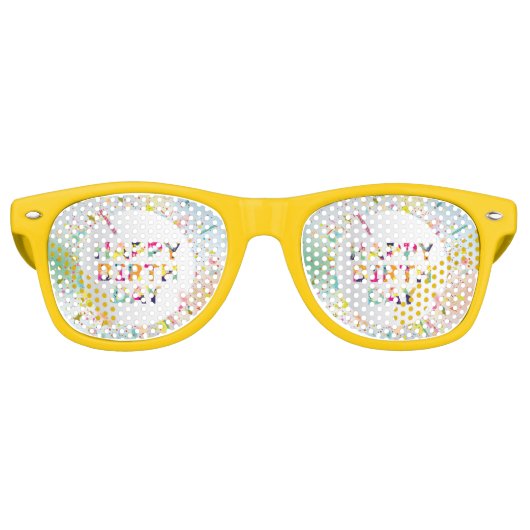 Lunettes De Fête Retro Joyeux anniversaire (Devant)
