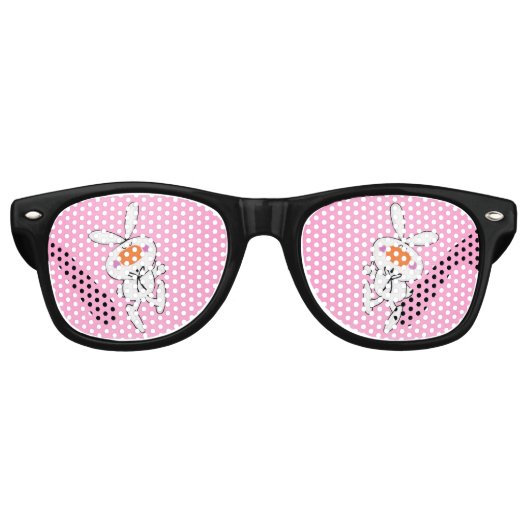 Lunettes De Fête Retro Joyeux Danser Cartoon Blanc Lapin Lapin Lapin (Devant)