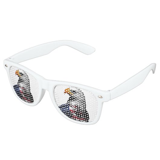 Lunettes De Fête Retro L'aigle à tête blanche américain enveloppé dans le (Angulaire)