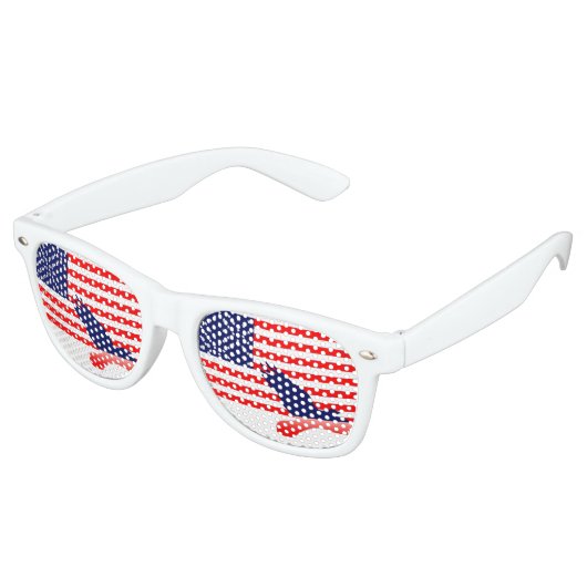 Lunettes De Fête Retro L'aigle et le drapeau américain (Angulaire)