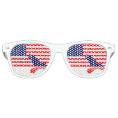 Lunettes De Fête Retro L'aigle et le drapeau américain (Devant)