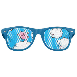 Lunettes De Fête Retro Le cochon volant danse sur les nuages