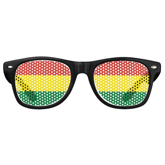 Lunettes De Fête Retro Le drapeau de la Bolivie (Devant)