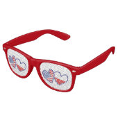 LUNETTES DE FÊTE RETRO LES COEURS-DRAPEAUX ÉTATS-UNIS-POLONAIS (Angulaire)