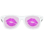 Lunettes De Fête Retro Lèvres chaudes Pink Kiss Lipstick Impression (Devant)