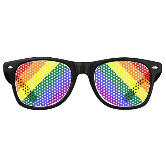 Lunettes De Fête Retro LGBT Stripes (Devant)