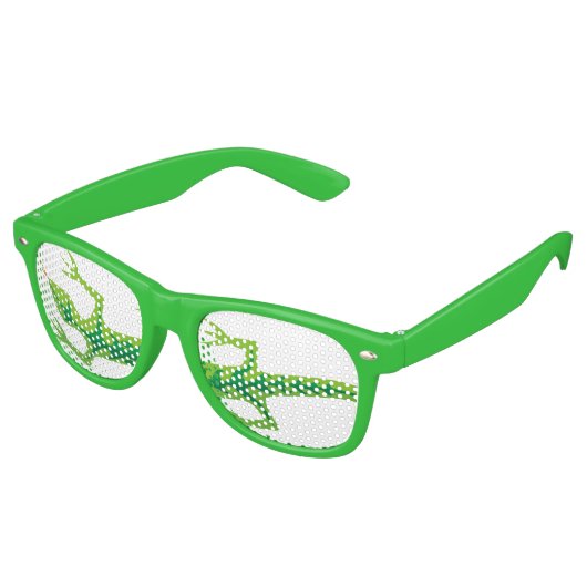 Lunettes De Fête Retro Lizard vert (Angulaire)