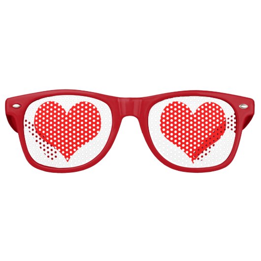 Lunettes De Fête Retro Love Heart Party Shades (Devant)