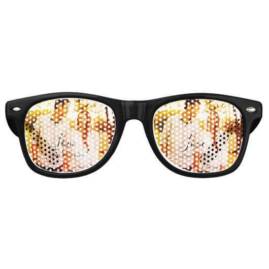 Lunettes De Fête Retro Love photo ajouter nom est. Date année couple mari (Devant)