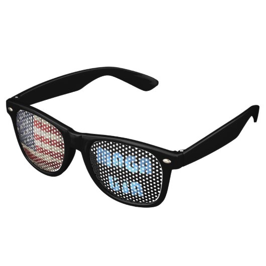 Lunettes De Fête Retro MAGA patriotique (Angulaire)