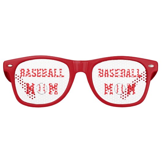Lunettes De Fête Retro Maman du baseball (Devant)