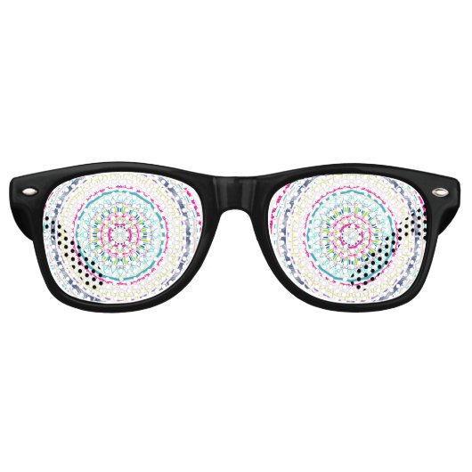 Lunettes De Fête Retro mandala coloré (Devant)