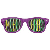 Lunettes De Fête Retro Mardi Gras Purple Vert & Or (Devant)