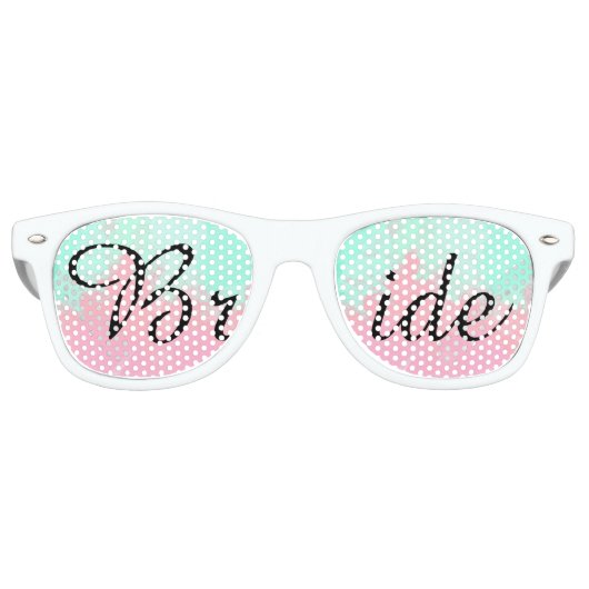 Lunettes De Fête Retro Mariage d'aquarelle Turquoise rose d'été Bride (Devant)