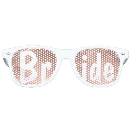 Lunettes De Fête Retro Mariage de en feuille d'or rose faux de luxe (Devant)