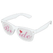 Lunettes De Fête Retro Mariage de mariée Bachelorette Party rose blanc (Angulaire)