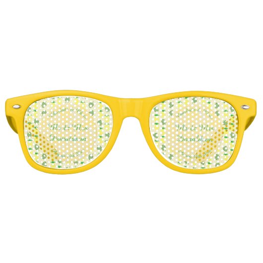 Lunettes De Fête Retro Mariage d'été tropical Ananas et Palm Feuille (Devant)