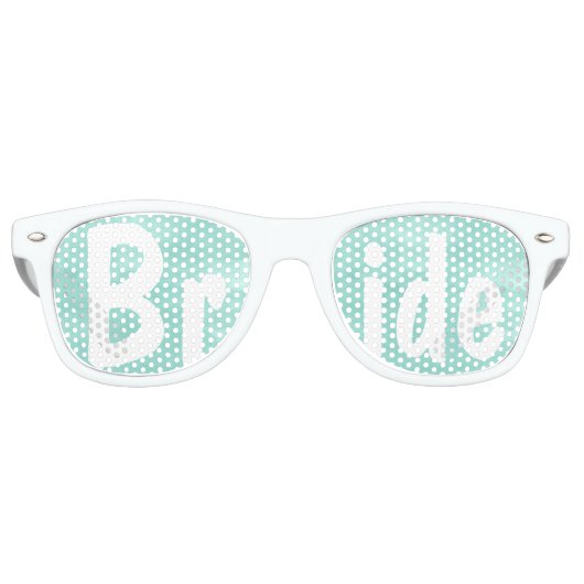 Lunettes De Fête Retro Mariée mariage aqua verte moderne (Devant)
