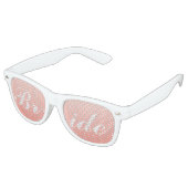 Lunettes De Fête Retro Mariée Rose Blush en écriture de mariage (Angulaire)