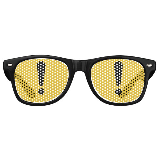 Lunettes De Fête Retro Marque d'exclamation d'avertissement générique (Devant)