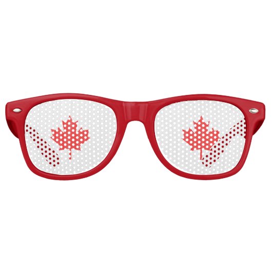 Lunettes De Fête Retro Modèle Knit Maple Leaf Tricot Motif (Devant)