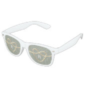 Lunettes De Fête Retro Monogramme de mariage cœur (Angulaire)