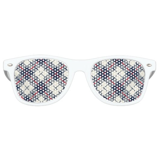 Lunettes De Fête Retro Motif bleu marine (Devant)