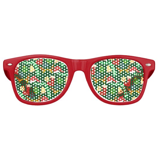 Lunettes De Fête Retro Motif cool de Noël (Devant)