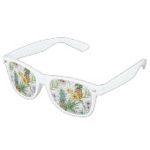 Lunettes De Fête Retro Motif d'ananas à thème hawaïen tropical (Angulaire)