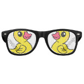 Lunettes De Fête Retro Motif de canard en caoutchouc Imprimer (Devant)