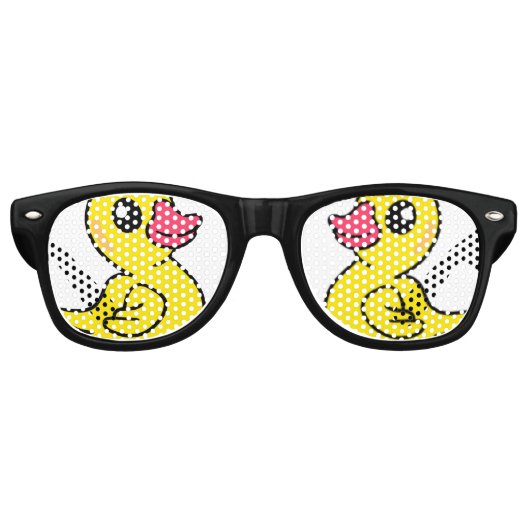Lunettes De Fête Retro Motif de canard en caoutchouc Imprimer (Devant)